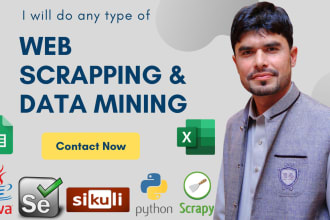 web scraping, data mining, data collection and data extraction