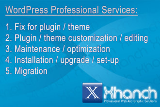 do wordpress fixes, customizations, modifications, migration, and maintenance