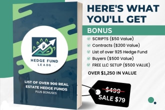 send you a list of over 900 real estate hedge fund buyers