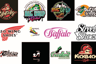 designed customized  shoes logo, footwear, for your business or store