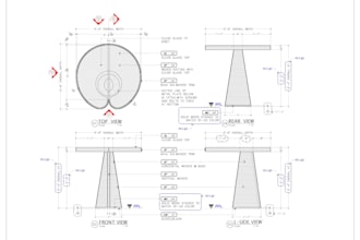 provide detailed shop drawing in furniture