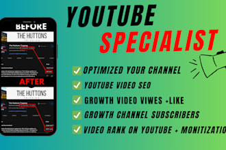be youtube growth specialist and manage