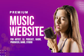 design a premium music website for music artist, producer, dj, band or record