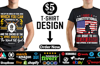 do custom eye catching awesome t shirt design