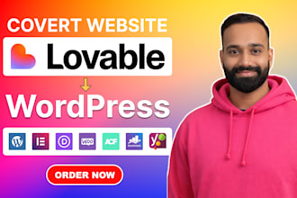 convert lovable to wordpress website using elementor pro