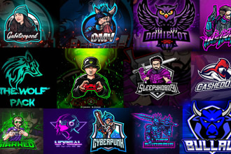 design youtube, gaming twitch, mascot streamer logo and esports avatar