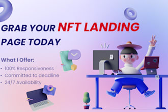 develop nft landing page, nft website or crypto website design