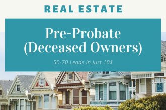 provide real estate pre probate deceased owners list