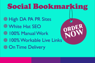 provide manually 400 high quality da PR social bookmarking