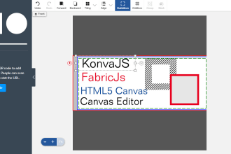 create html5 canvas project using react js fabric js konvajs