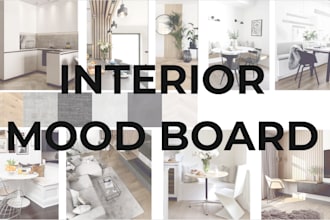 do attractive color palette and mood board for your interior