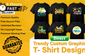 create a trendy typographic vector t shirt design for your brand within 5 hours
