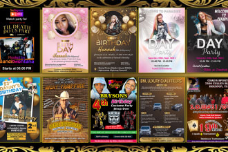 design birthday, event, party, club flyers