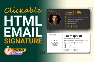 design HTML email signature or clickable email signature