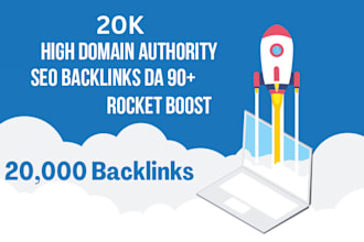 build 20,000 da90 high authority do follow backlinks for youtube