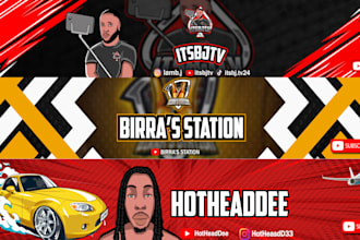design best youtube profile logo and banner for you