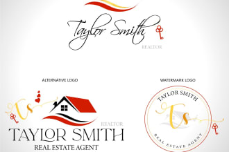 design real estate, property, and realtor signature logo