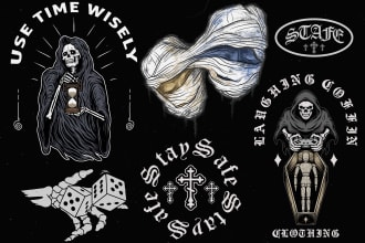 do tshirt design for unique streetwear, edgy, retro