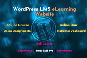 do online course elearning website, wordpress lms website