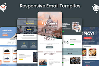 do custom and responsive html email template design ,psd to email template