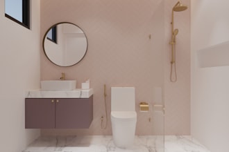 design bathroom interior with 3d renders