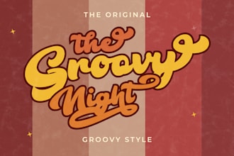 design 70s style retro vintage typography logo