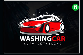 design auto detailing and car wash logo