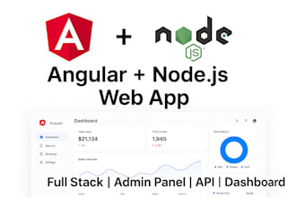 build a modern angular web app or admin panel with node
