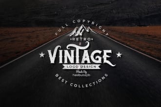 design professional retro vintage badge logo
