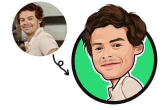 drawing cartoon caricature human portrait vector