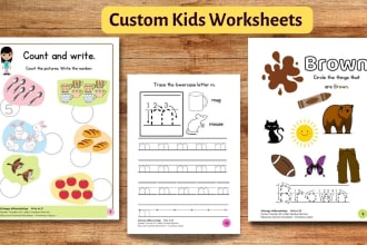 create custom kids worksheets