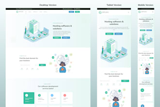 design landing page, UI UX design in figma or xd or PSD