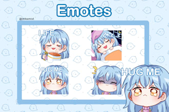 draw custom emotes with chibi style for you