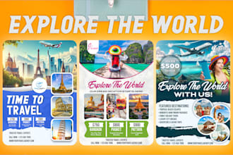 create stunning travel flyer, tourism and holiday poster design