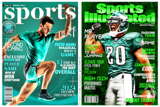 design sports or lifestyle magazine covers of all kinds