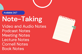 take notes or minutes from audio and video