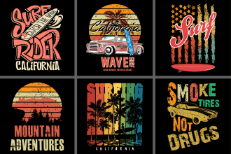 do bulk retro vintage logo tshirt design