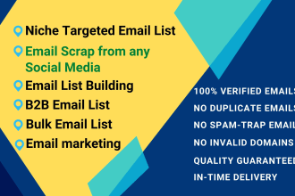 provide niche targeted verified email list building for email marketing