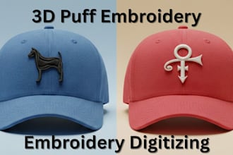 3d puff your logo for embroidery in dst pes more