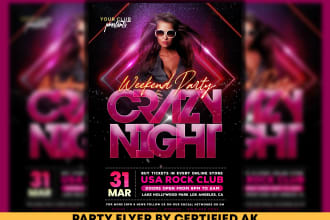 design a concert, nightclub, birthday, event or party flyer