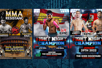 design a professional MMA ,boxing flyer  for your sports business