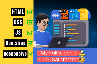 do frontend web development using javascript, HTML CSS or fix bugs