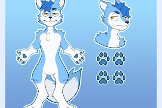 make a cute furry reference sheet for you