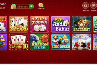create card games like teenpatti rummy poker ludo etc