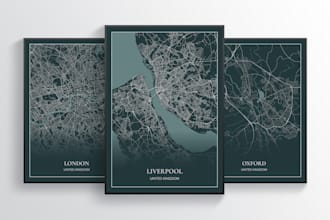 create premium quality city map posters