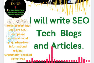 write SEO personal finance, b2b, saas, tech, and computer blogs and articles