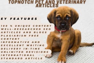write unique articles on dog, cat and other pets
