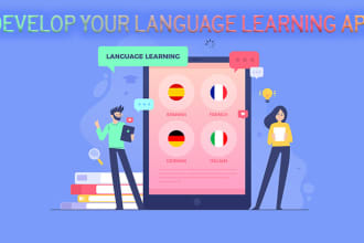 create language learning and translator app, elearning app