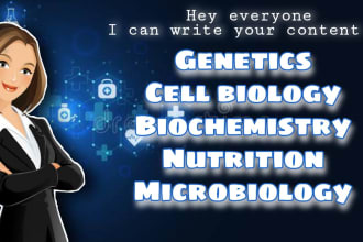 assist you in biochemistry , genetics neurology, microbiology,  enzymology etc