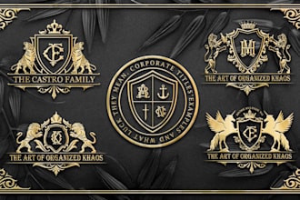 design luxury regal gothic heraldic family crest coat of arms logo